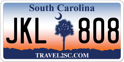 SC license plate JKL808