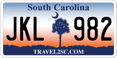 SC license plate JKL982