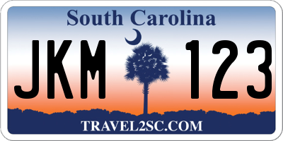 SC license plate JKM123