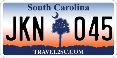 SC license plate JKN045