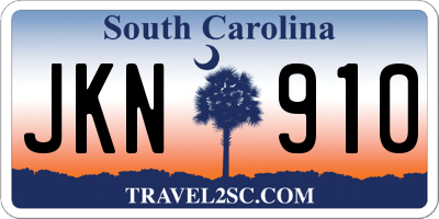 SC license plate JKN910