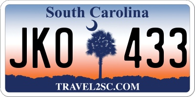 SC license plate JKO433