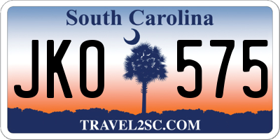 SC license plate JKO575