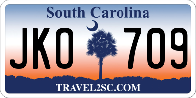SC license plate JKO709