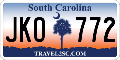 SC license plate JKO772