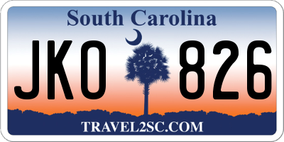 SC license plate JKO826