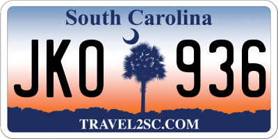 SC license plate JKO936