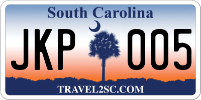SC license plate JKP005