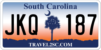 SC license plate JKQ187