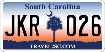 SC license plate JKR026