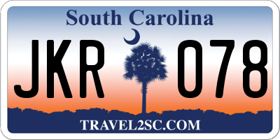 SC license plate JKR078