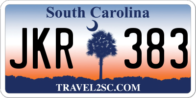 SC license plate JKR383