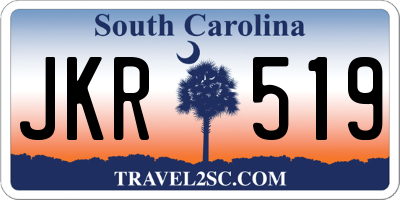 SC license plate JKR519
