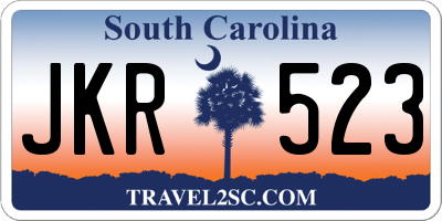 SC license plate JKR523