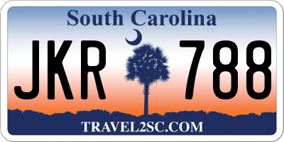 SC license plate JKR788