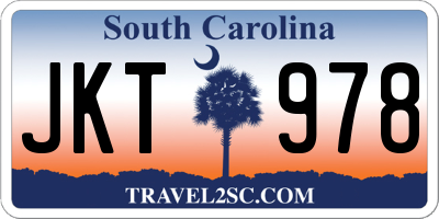 SC license plate JKT978
