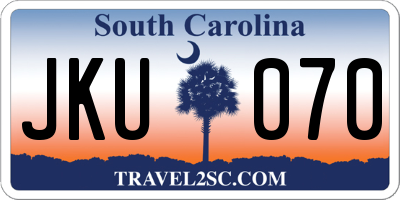 SC license plate JKU070