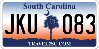 SC license plate JKU083