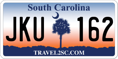 SC license plate JKU162