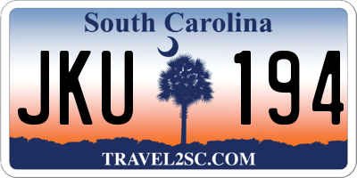 SC license plate JKU194