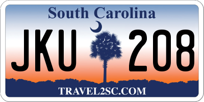 SC license plate JKU208