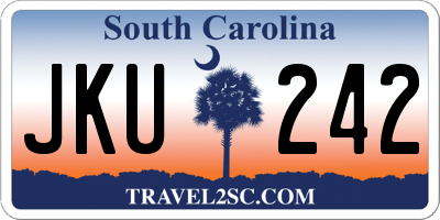 SC license plate JKU242