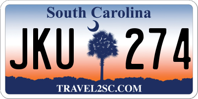 SC license plate JKU274