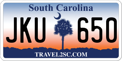 SC license plate JKU650