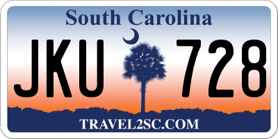 SC license plate JKU728