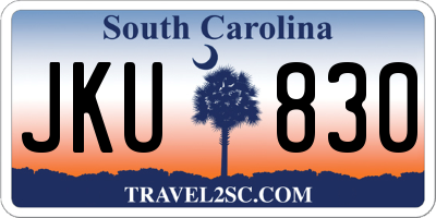 SC license plate JKU830