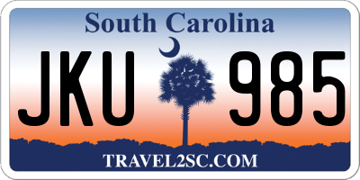 SC license plate JKU985