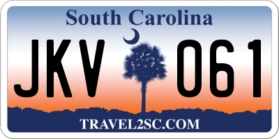 SC license plate JKV061