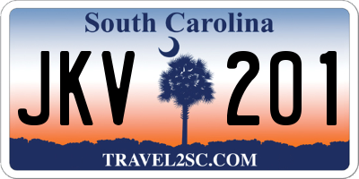 SC license plate JKV201