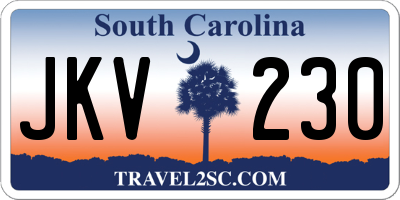 SC license plate JKV230