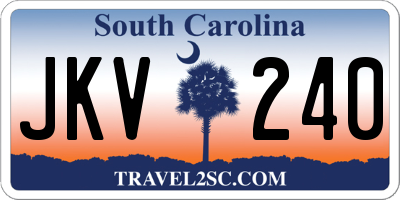 SC license plate JKV240