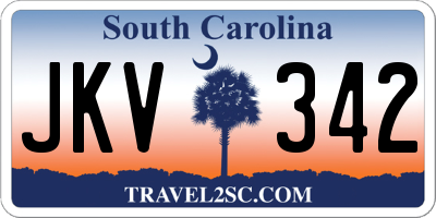 SC license plate JKV342
