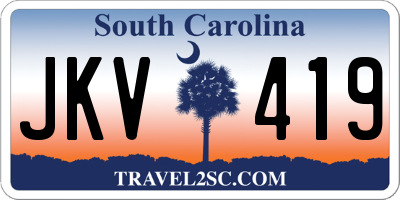 SC license plate JKV419