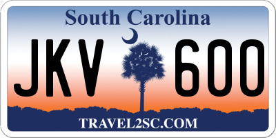 SC license plate JKV600