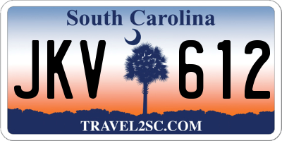 SC license plate JKV612