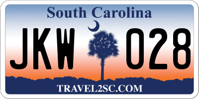 SC license plate JKW028