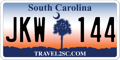 SC license plate JKW144