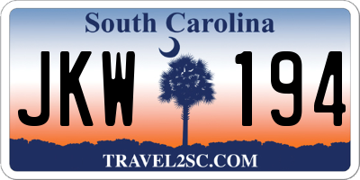 SC license plate JKW194