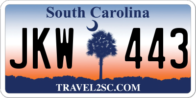 SC license plate JKW443