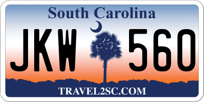 SC license plate JKW560