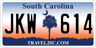 SC license plate JKW614