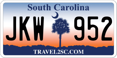 SC license plate JKW952