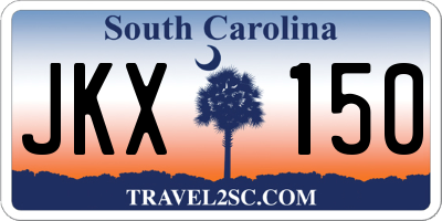 SC license plate JKX150