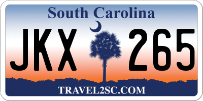 SC license plate JKX265