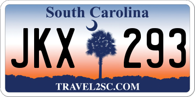 SC license plate JKX293