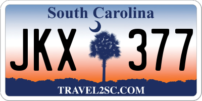 SC license plate JKX377